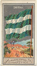 Allen & Ginter Cigarettes Brands’in 1887 yılından şehir bayrakları serisinden İzmir bayrağı