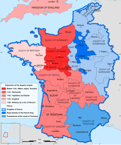 Anjou harita üzerinde