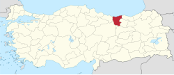 Giresun'un Türkiye'deki konumu