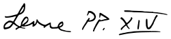 XIV. Leo's signature