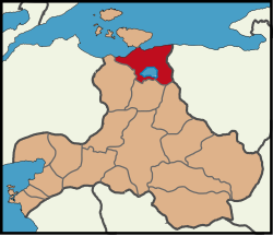 Bandırma'nın Balıkesir'deki konumu