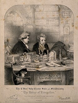 Sarah Ponsonby ve Lady Eleanor Butler kütüphanelerinde