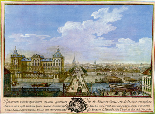 Nevski Prospekt ve Anichkov Köprüsü, 1753