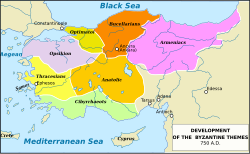 Bizans themaları haritası, c. 750