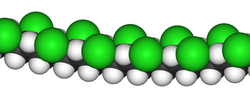 Space-filling model of a part of a PVC chain