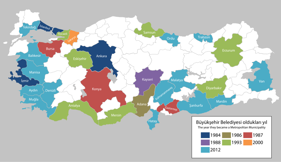 Türkiye'de büyükşehir belediyeleri