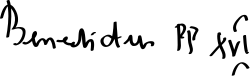 XVI. Benedictus's signature
