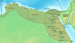 Egypt harita üzerinde