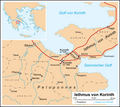 Bir Alman haritasında Korint Kıstağı