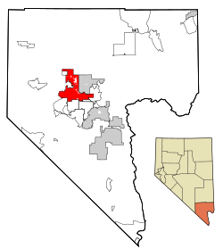 Las Vegas'in Clark Kontluğu (County) ve Nevada eyaletinde konumu