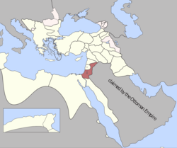 Şam Eyalet harita üzerinde