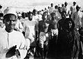 Gandhi during the Salt March, 1930