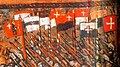 Nancy Savaşı (1477) sırasında 10 farklı kantonun bayrağını taşıyan askerlerin çizimi