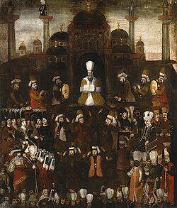 II. Osman'ın cülusunun Avusturya elçisinin yanında bulunan bir ressam tarafından çizilmiş portresi.