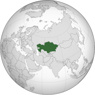 Kazakistan Cumhuriyeti haritadaki konumu