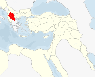 Manastır Vilayeti harita üzerinde