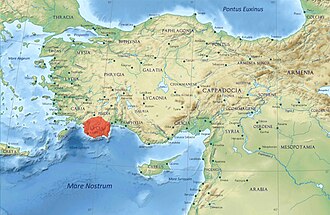 Anadolu'da Likya bölgesinin konumu