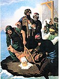 Patrik Grigorios'un idam edilmesi ve onun cesedinin İstanbul sokaklarında sürüklenmesi ve denize atılması (Peter von Hess)