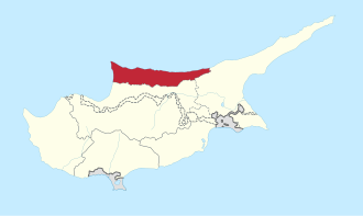 Girne Kazası'nın Kıbrıs Cumhuriyeti'ndeki konumu