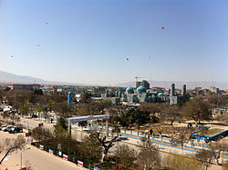 View towards the Blue Mosque during Nowruz
