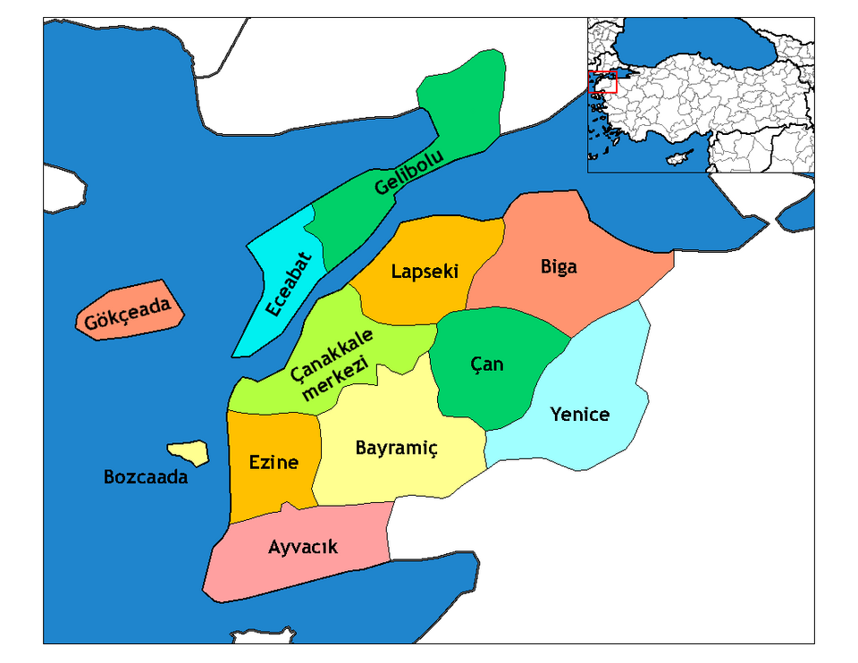 Çanakkale'nin ilçeleri