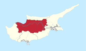 Lefkoşa kazası'nın Kıbrıs Cumhuriyeti'ndeki konumu