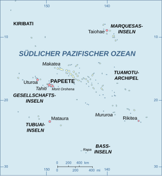 Fransız Polinezyası konumu