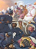 Dragaşani'de savaşan Kutsal Taburu (Peter von Hess)