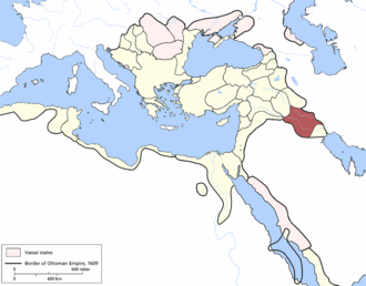 Baghdad Eyalet harita üzerinde
