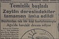 13 Temmuz 1930 tarihli Cumhuriyet gazetesinin manşeti "Temizlik başladı" şeklindeydi.