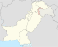 Map of Pakistan with Azad Kashmir highlighted.