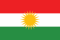 Kürdistan Bölgesel Yönetimi tarafından 1992 yılında kabul edilen modern Kürdistan bayrağı. Bayrak ayrıca İran, Türkiye ve Suriye'deki Kürtlerce de kullanılmaktadır.