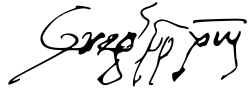 XIII. Gregorius's signature